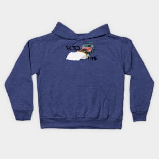 Salted Life Truck Plowing Snow Kids Hoodie